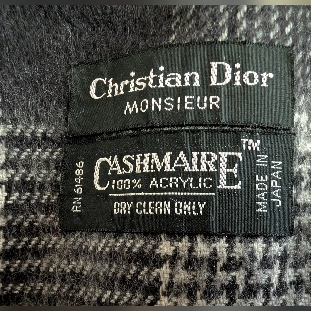 AUTHENTIC Christian Dior Monsieur Soft Cashmaire Plaid Scarf